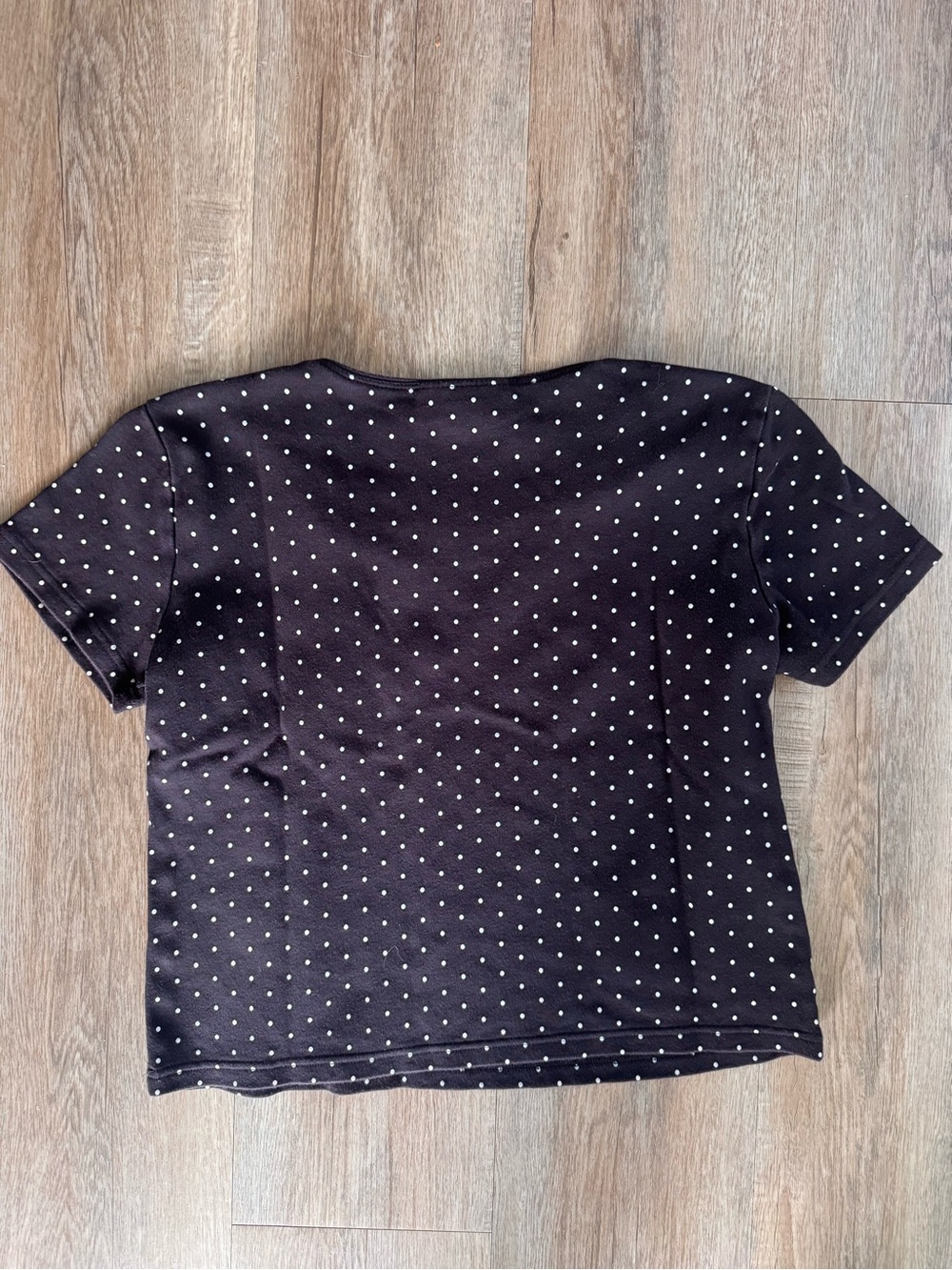Karen Scott Black Tee with White Dot Print - Picture 4 of 4